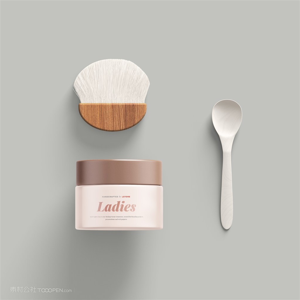 化妆刷勺子化妆品护肤品样机素材