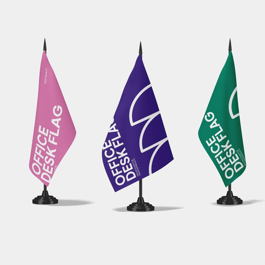 桌面旗帜样机