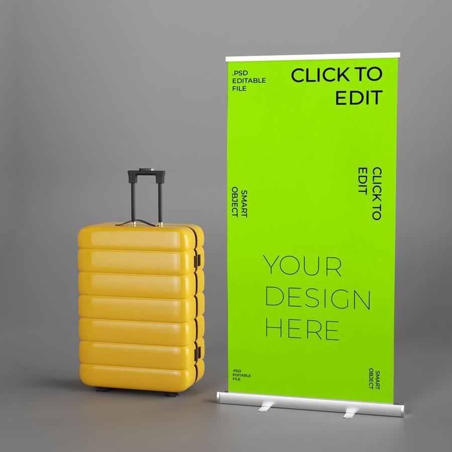 卷起横幅行李箱样机