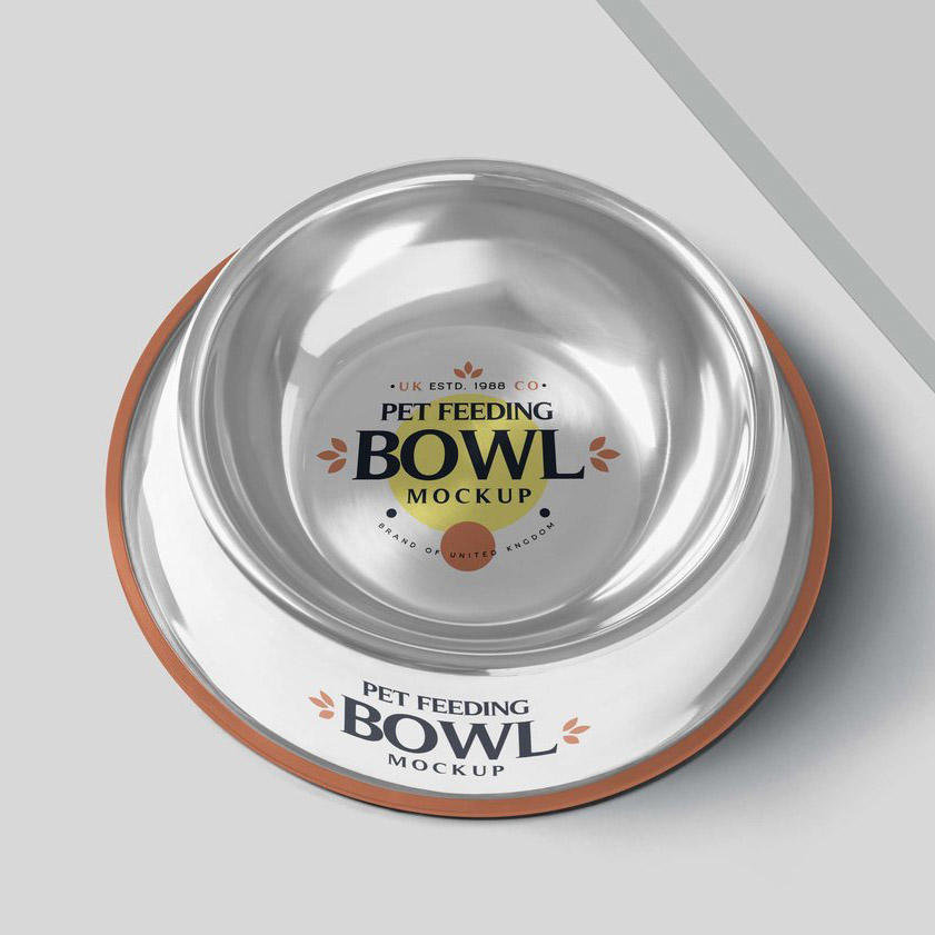 不锈钢宠物狗碗样机