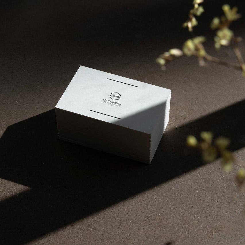 名片卡片品牌企业vi形象光影真实场景样机 (5)