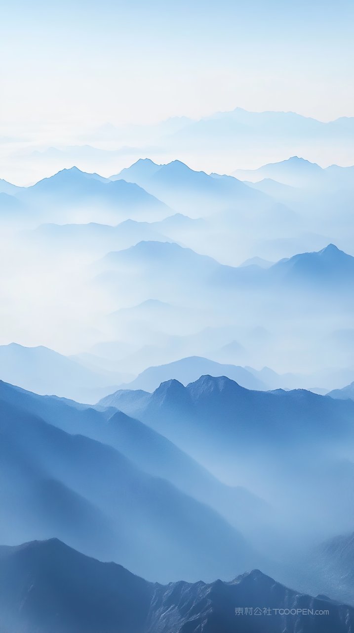 唯美意境景观山峰风景天空群山景色