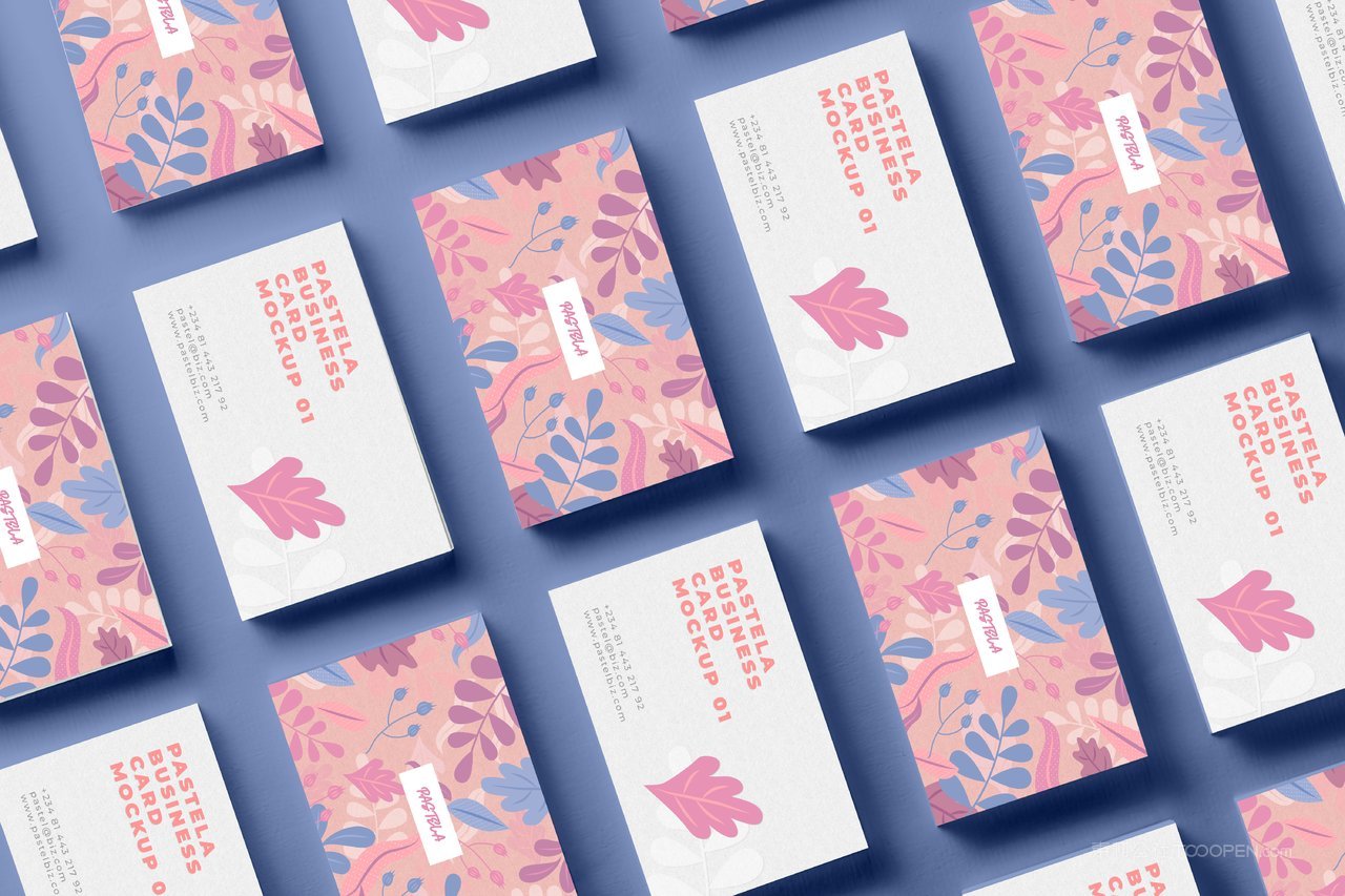 【1254期】粉色女装商务名片样机 (15)