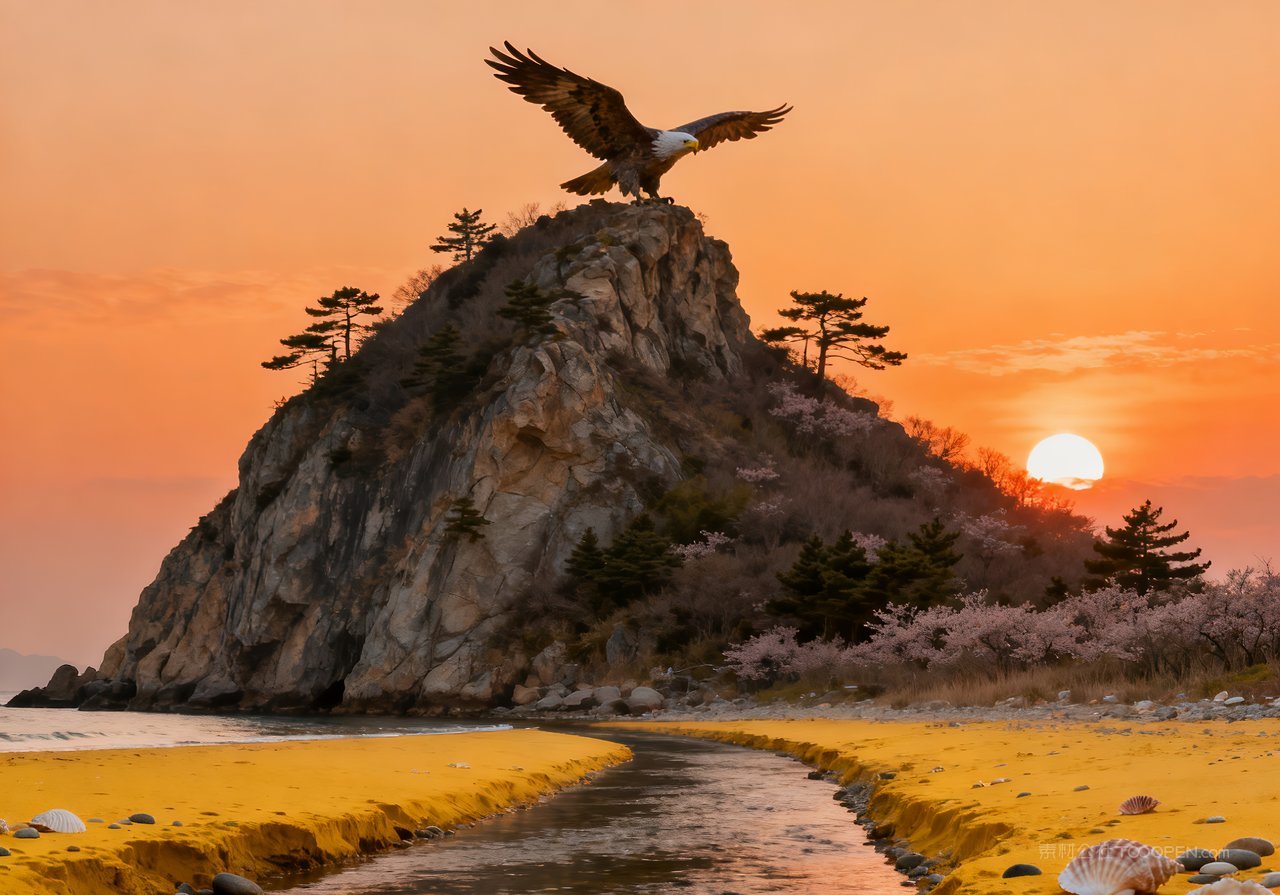 山峰春天春意风景意境河流唯美天空