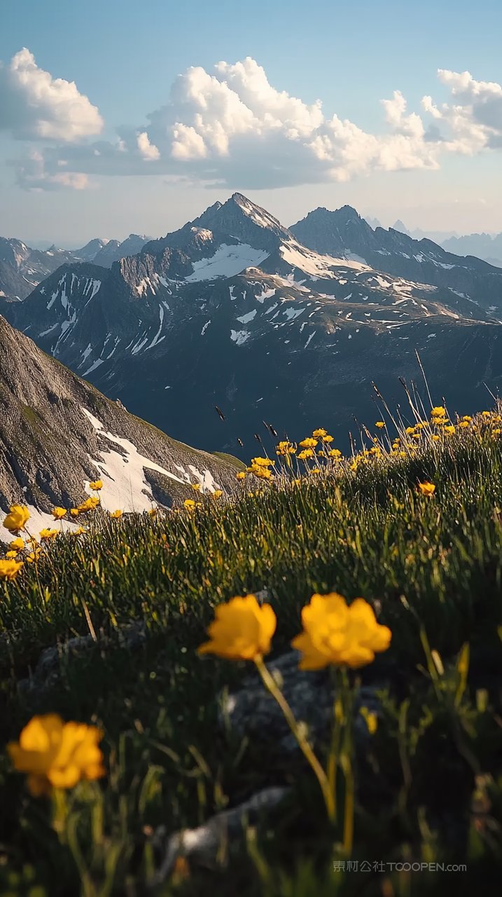 自然唯美宁静天空群山风景景色山脉山峰