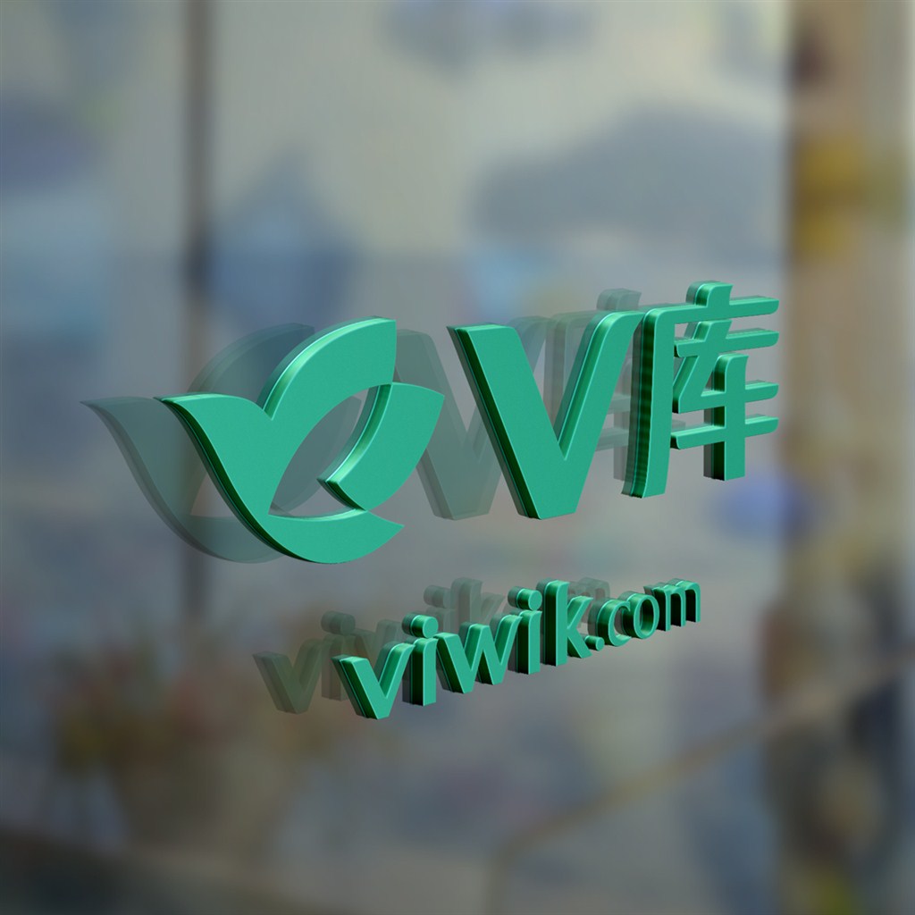 玻璃上的立体标志样机