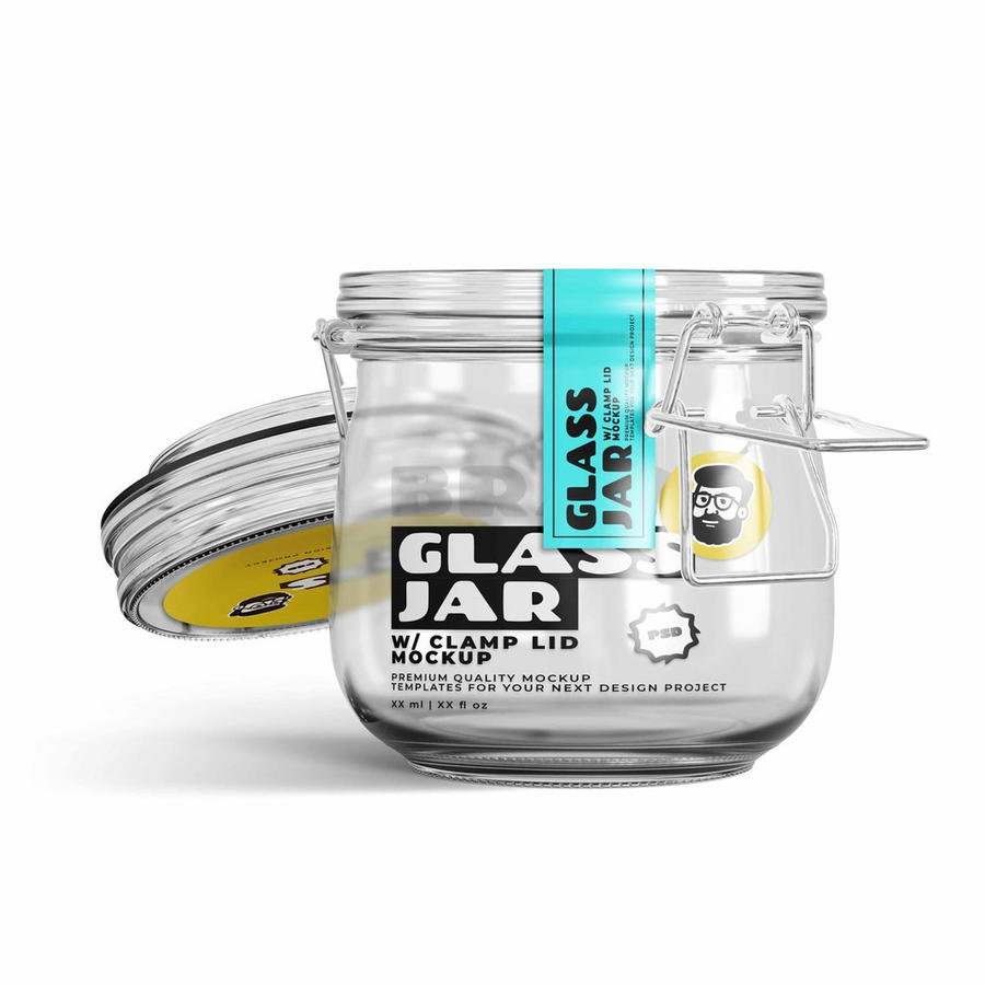 带夹盖玻璃罐样机