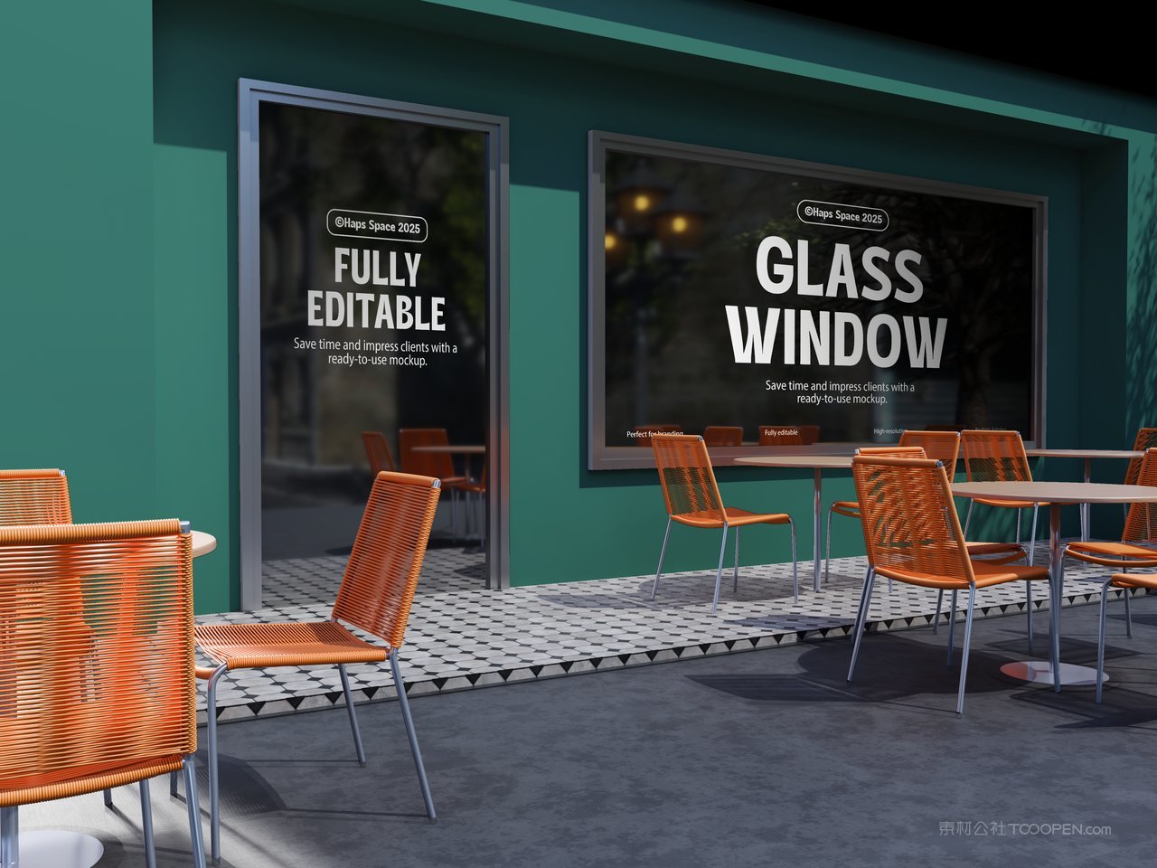 玻璃窗广告海报样机