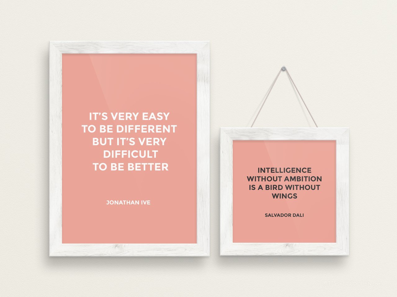 墙面白色相框品牌vi展示贴图样机