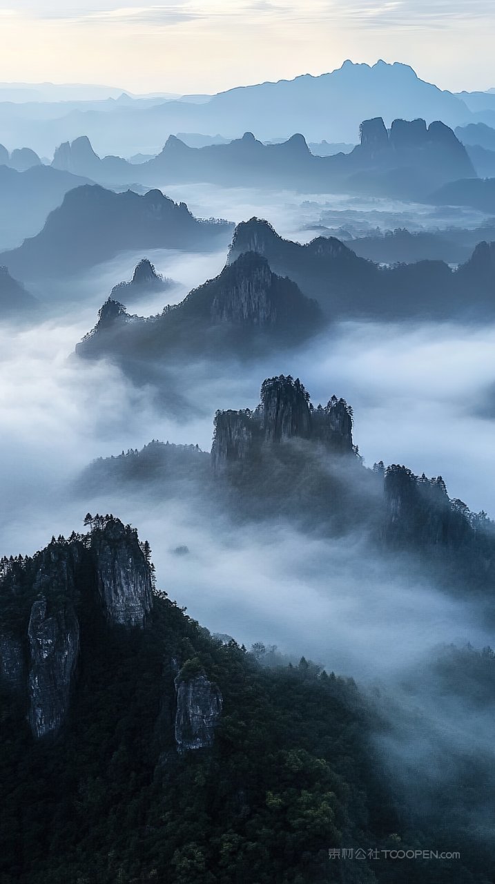 自然景观群山意境天空山峰唯美风景