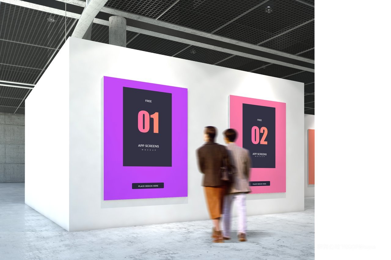 【1275期】渐变紫展厅展会海报样机 (17)