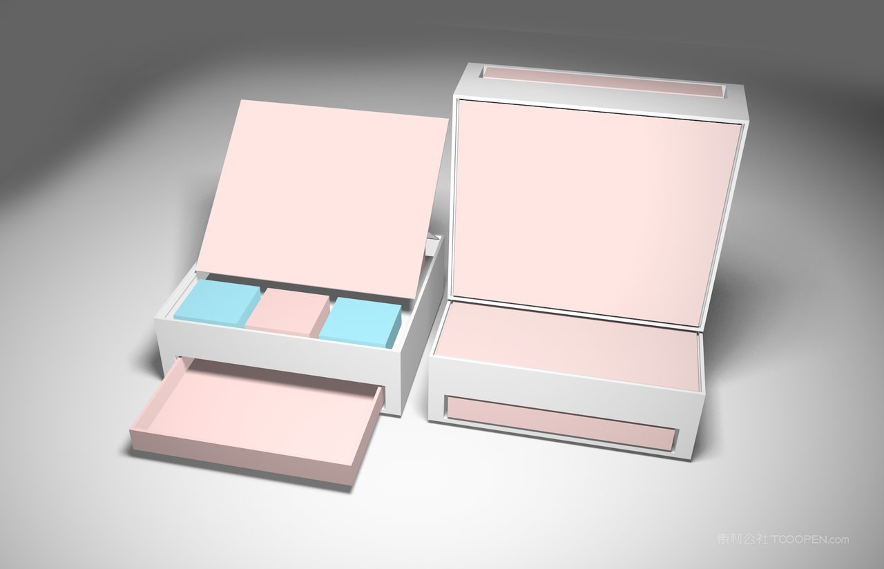 粉红色高档礼品盒场景样机