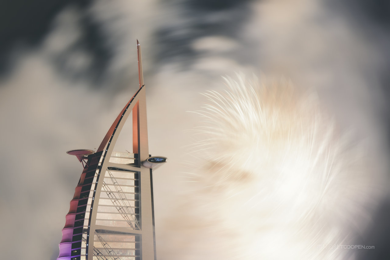 迪拜城市建筑风景画