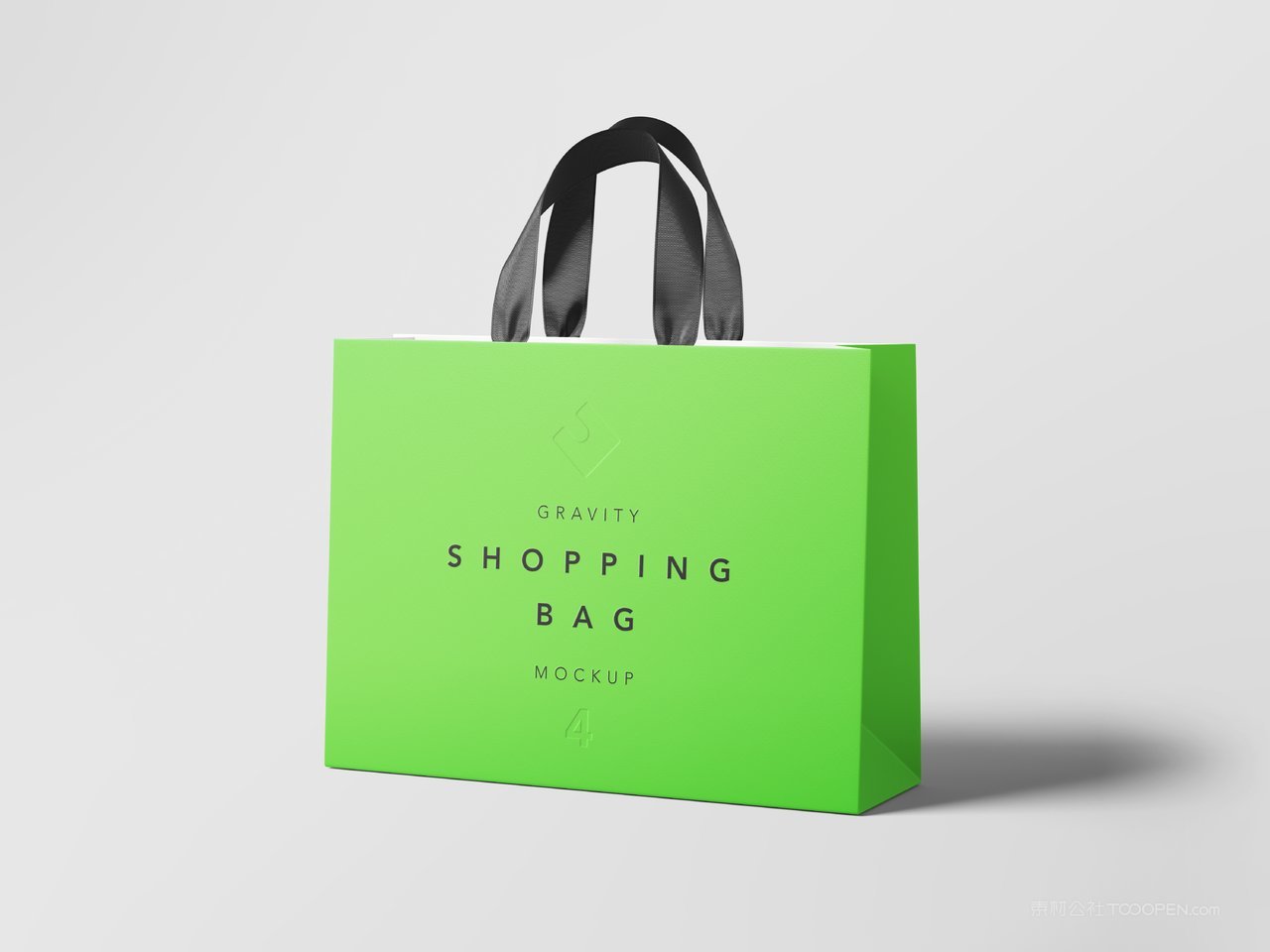 【1257期】绿色精品购物纸袋手提袋样机 (3)