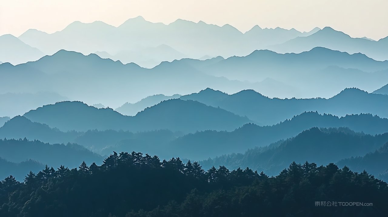 山脉风景自然宁静景观群山天空景色山峰唯美