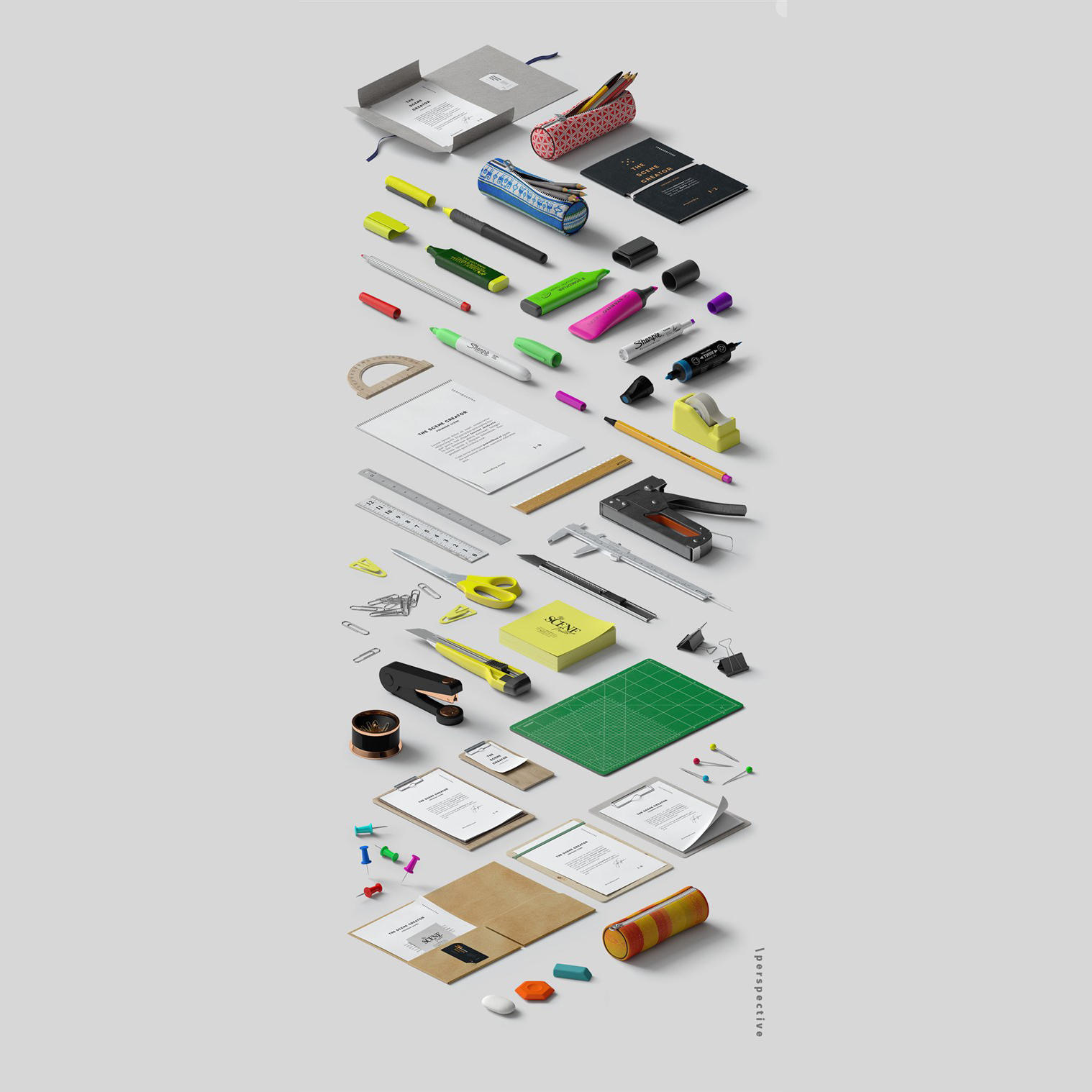 尺子剪刀等文具样机