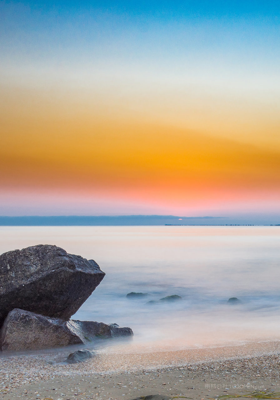 沙滩石头海景风景画图片素材