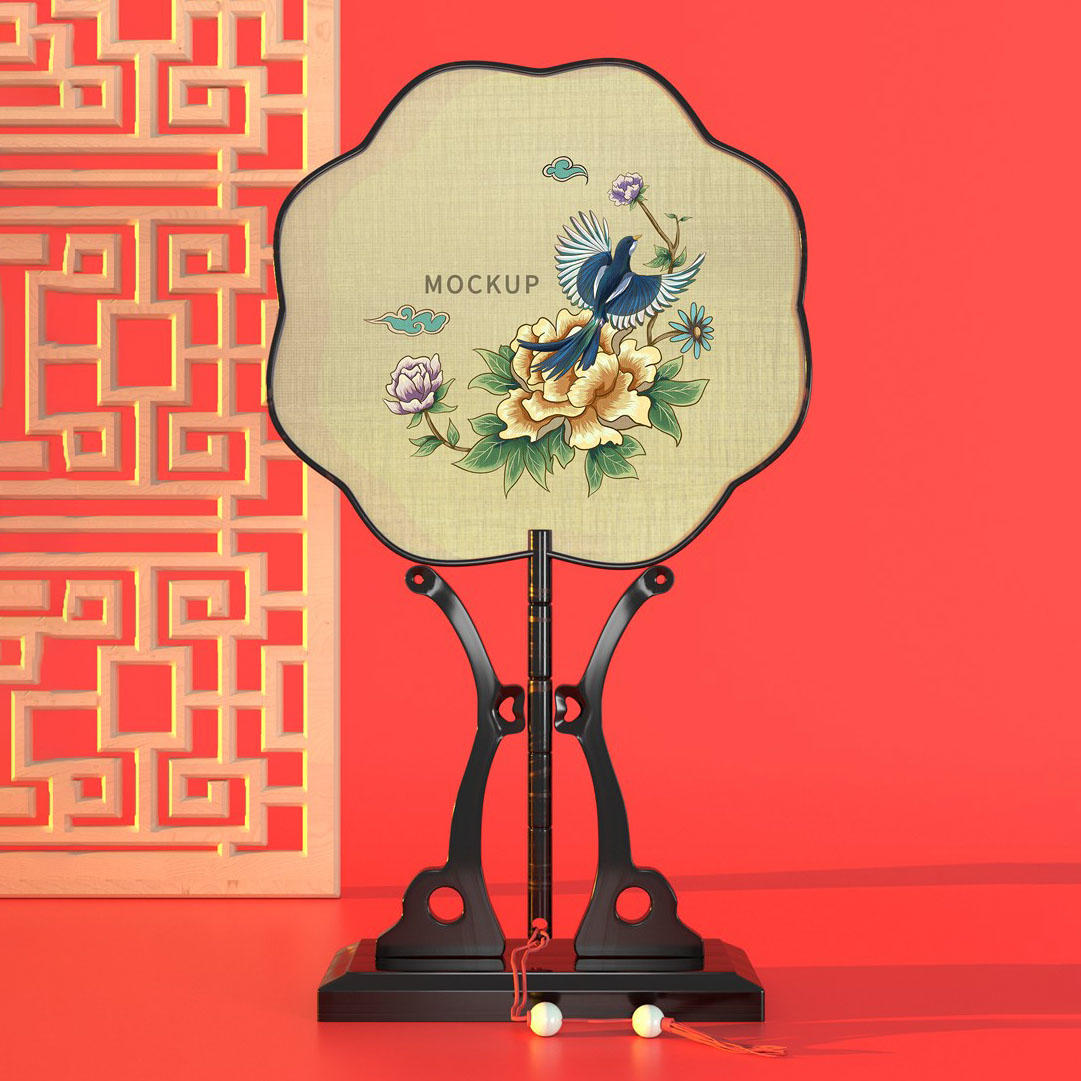团扇样机素材