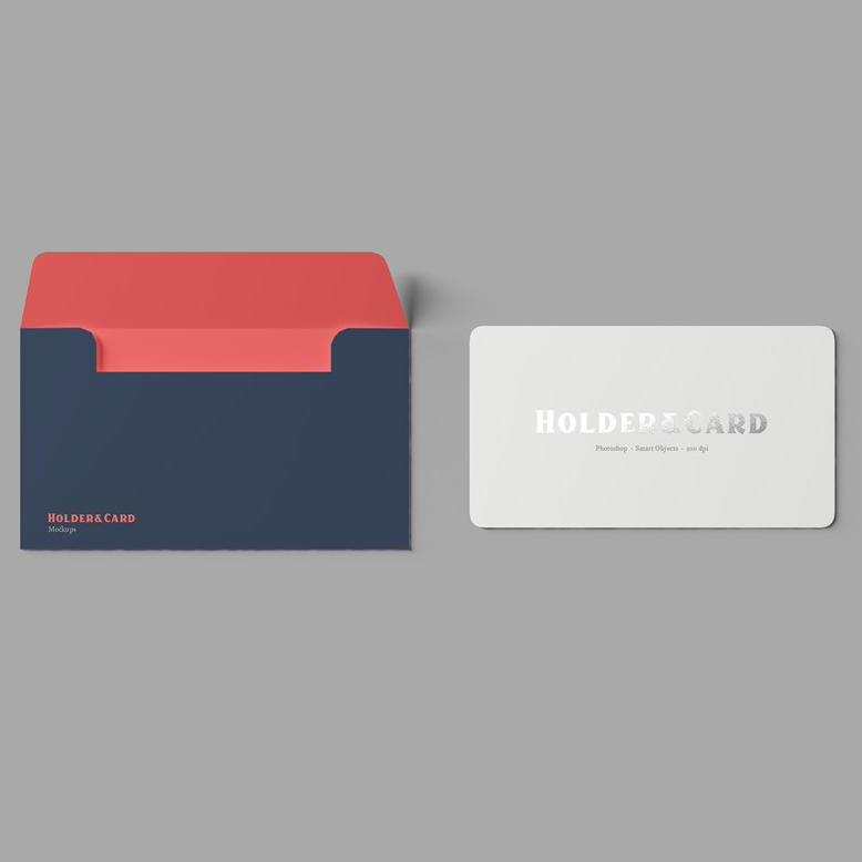 专业个性的礼品卡展示样机