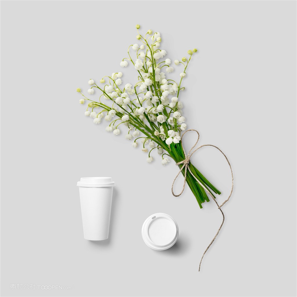 鲜花杯子样机素材