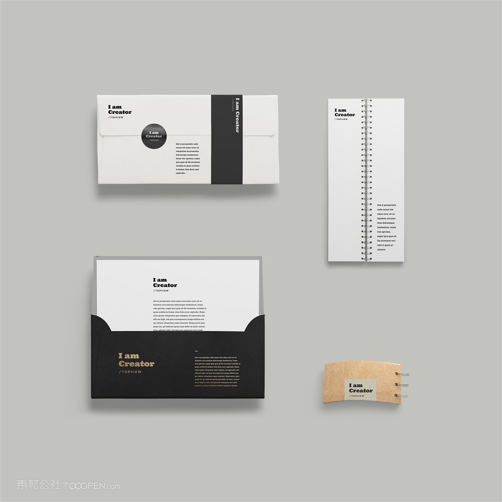 信封卡片邀请函办公用品样机素材