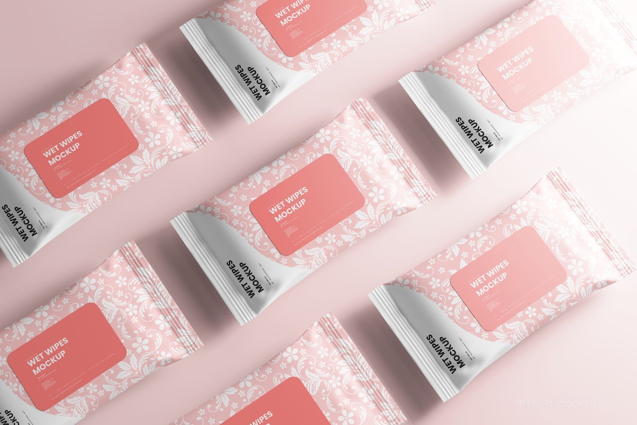 【1265期】粉色湿巾纸巾包装设计样机 (9)