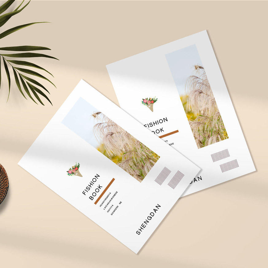 大气简洁桌面上的单页样机