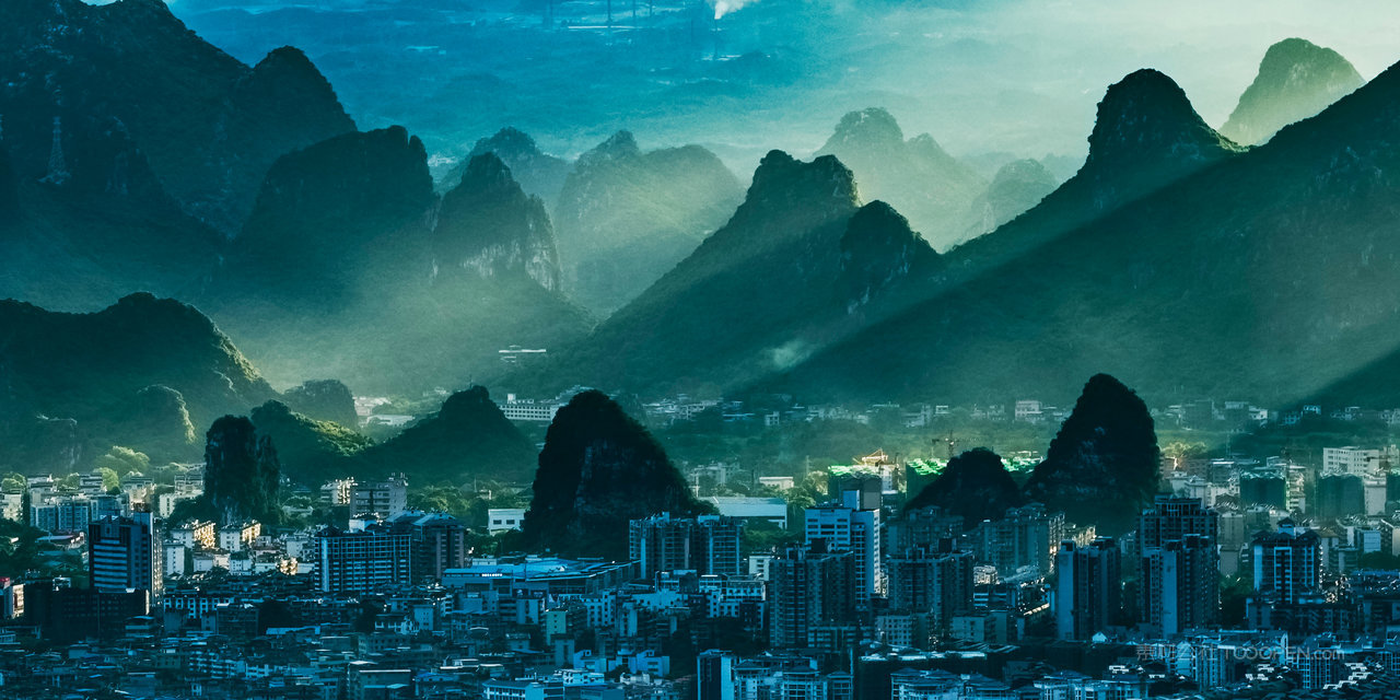 桂林山水风景画图片