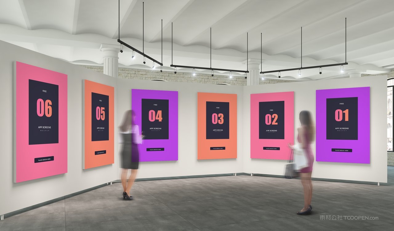 【1275期】渐变紫展厅展会海报样机 (16)