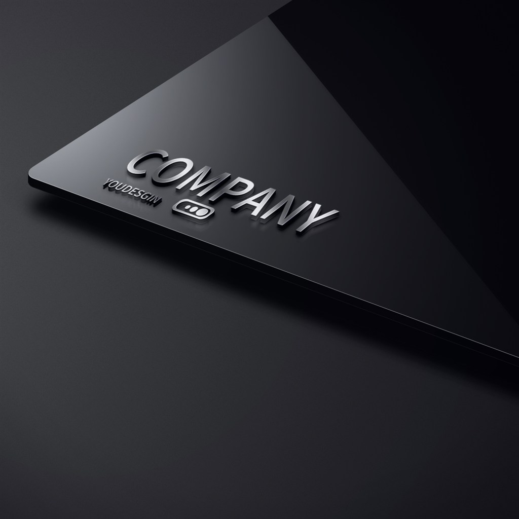 电脑上的金属立体标志