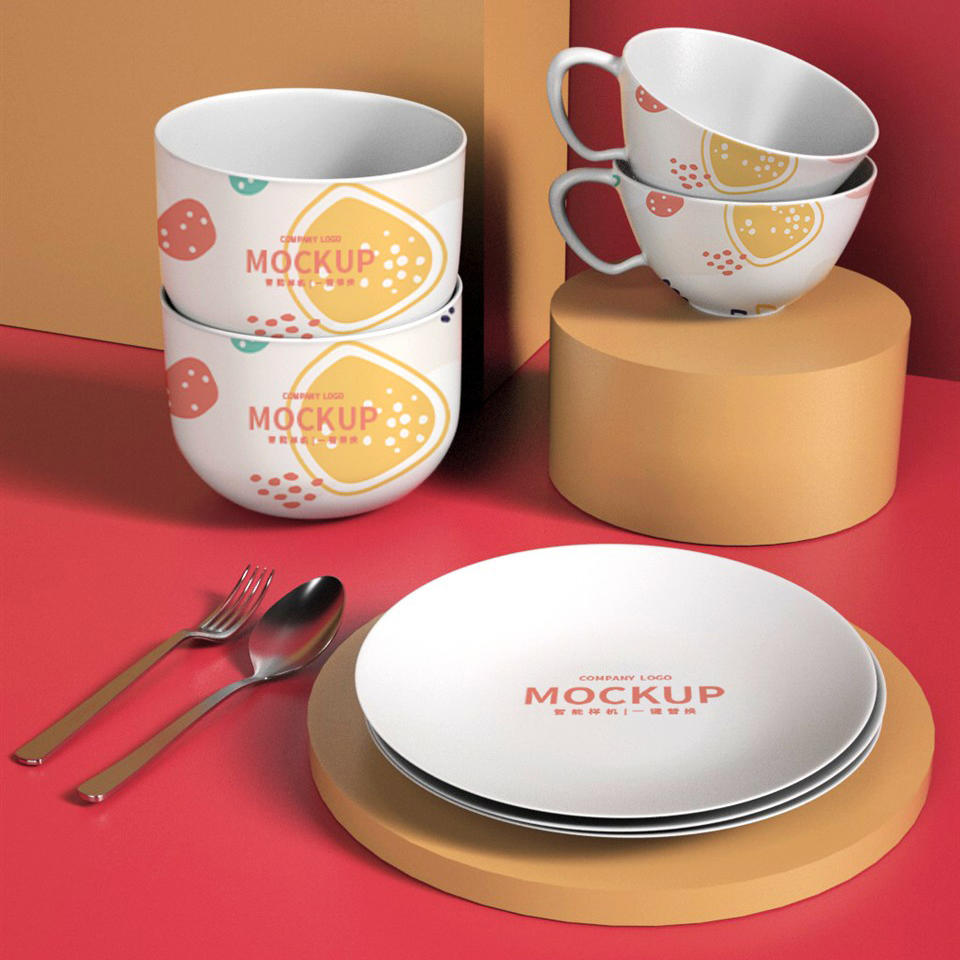摆放餐具套装样机