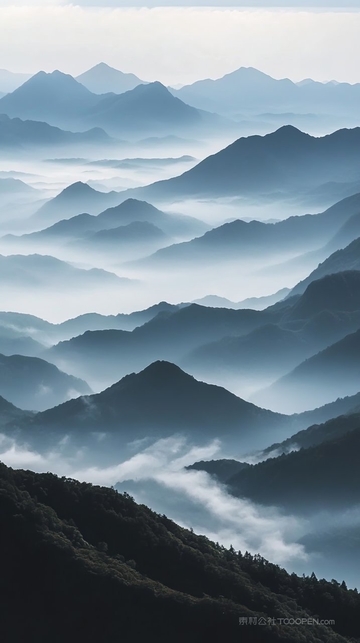 唯美自然风景景观山脉群山山峰意境