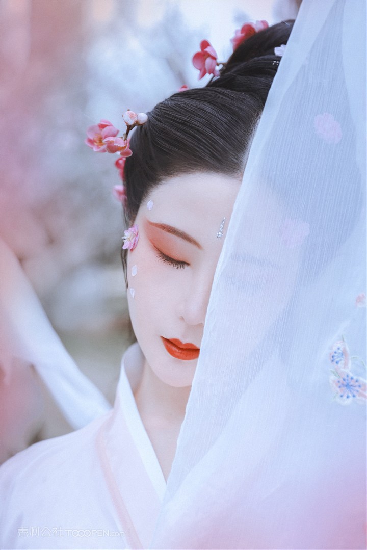 半遮面古装美女图片