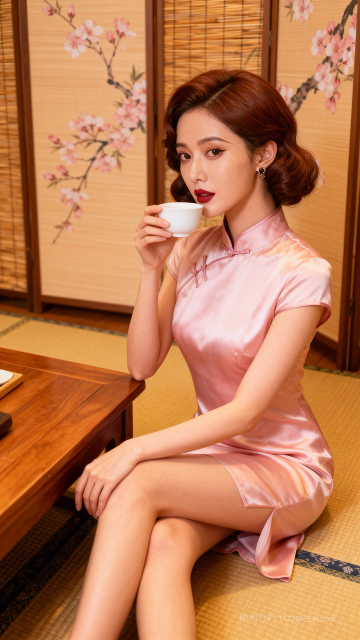 性感模特长腿古装美女气质旗袍女性