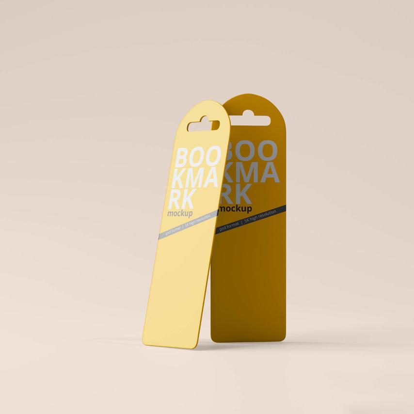 时尚书签标签样机