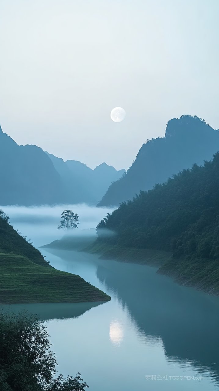 风景意境唯美自然景观群山山峰天空
