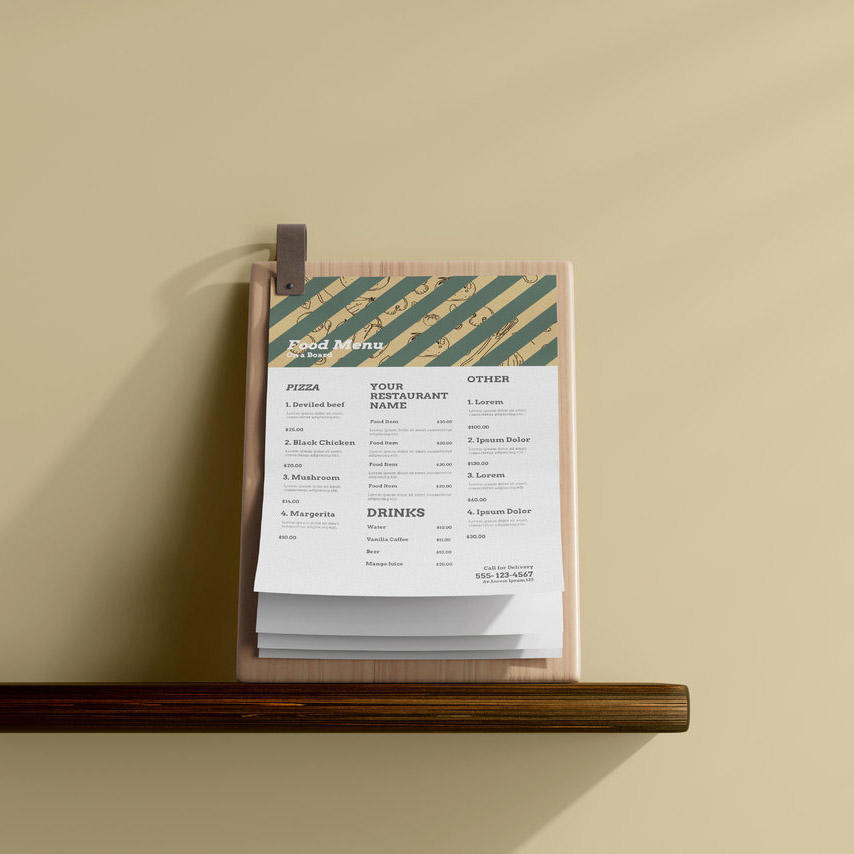 食品菜单样机