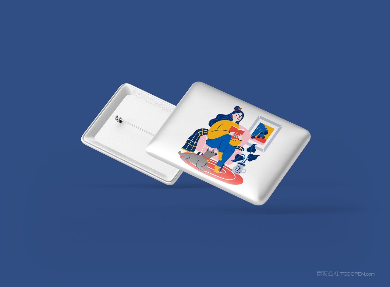 方形盒子顶视图蓝色品牌vi展示贴图一键样机