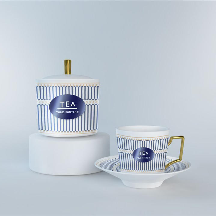 英式下午茶茶罐茶具设计展示样机