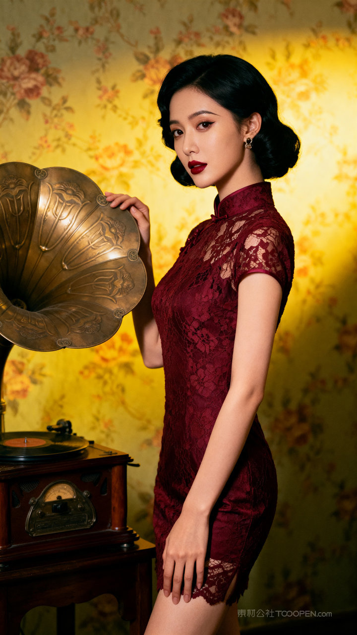 模特女性长腿性感美女旗袍气质