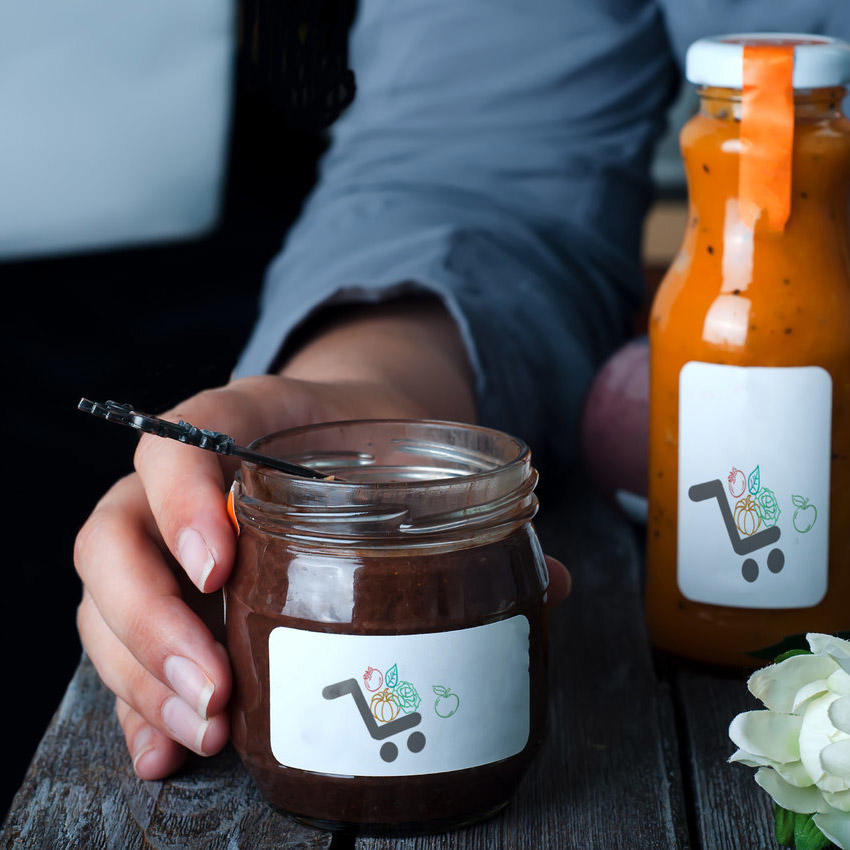 果酱玻璃瓶标签样机