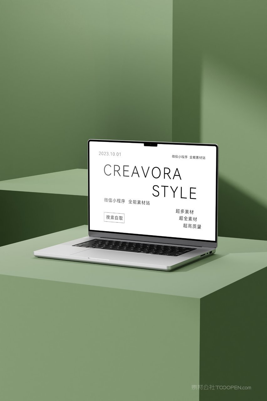 清新绿极简作品集展示ui界面app设计效果样机 (15)