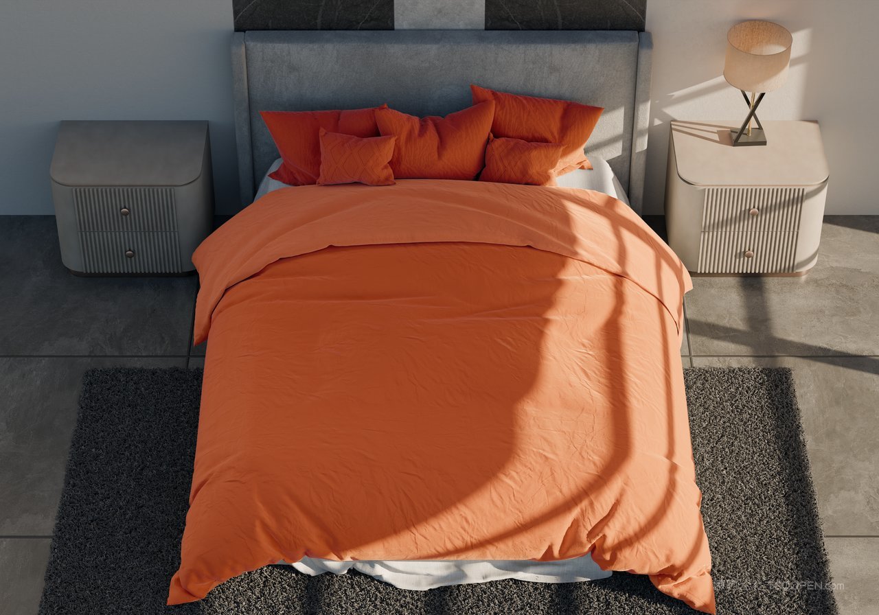 双人床床单样机