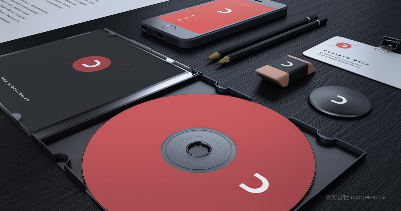 黑色CD高档精致名片办公用品品牌vi贴图