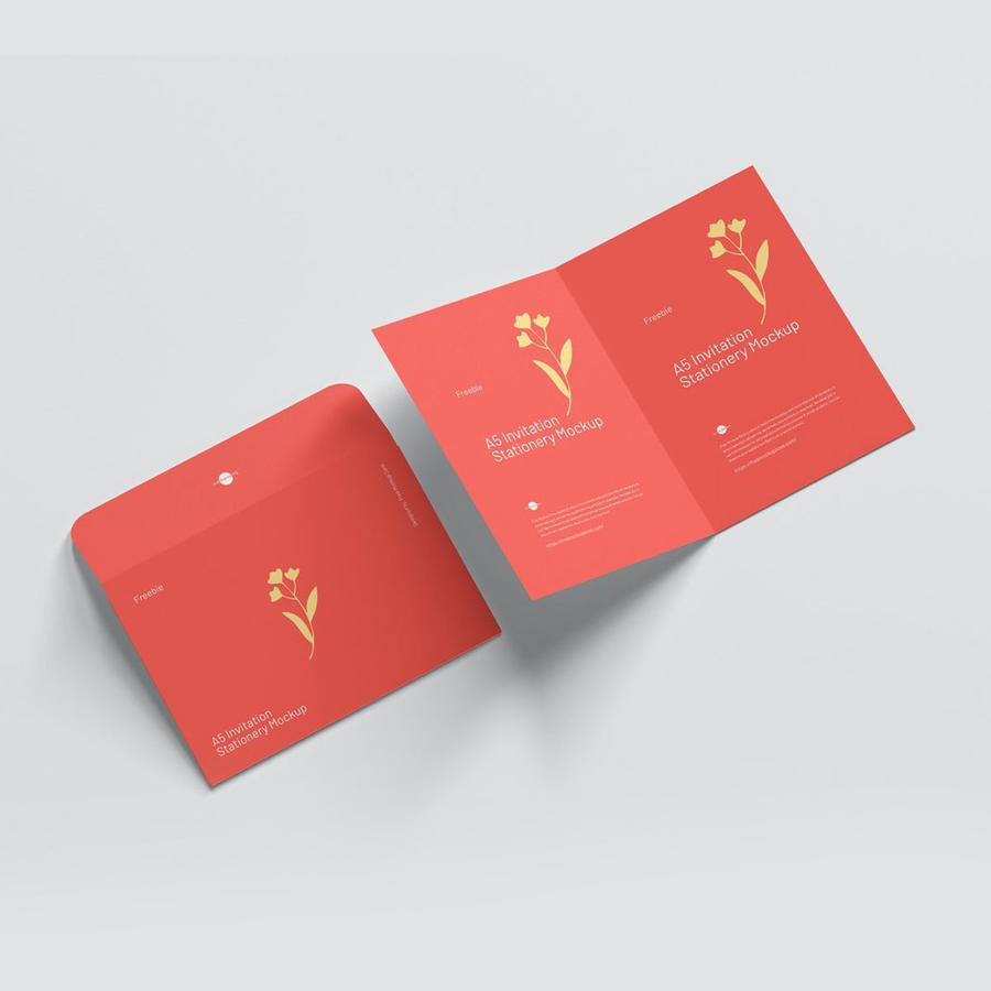 红色邀请函样机