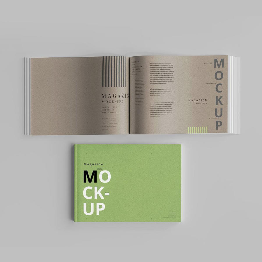 【1256期】杂志横板a4胶装书籍画册样机 (3)