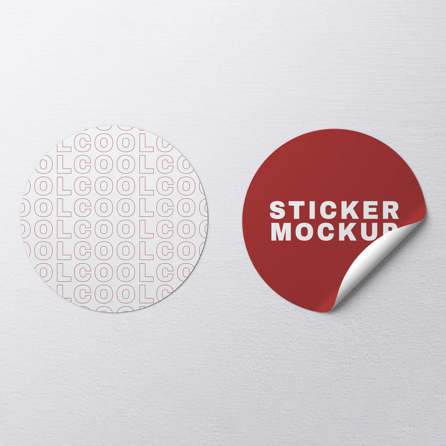 圆形标贴样机不干胶logo样机