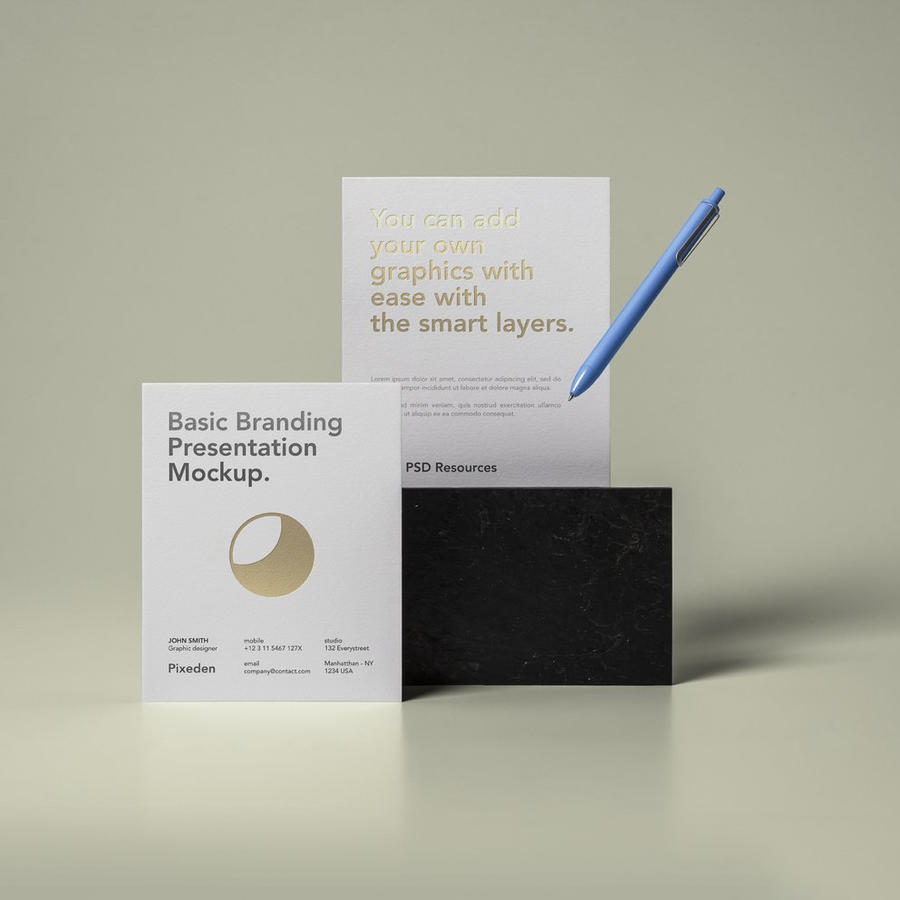 商务黑高档办公文具vi展示样机 (14)