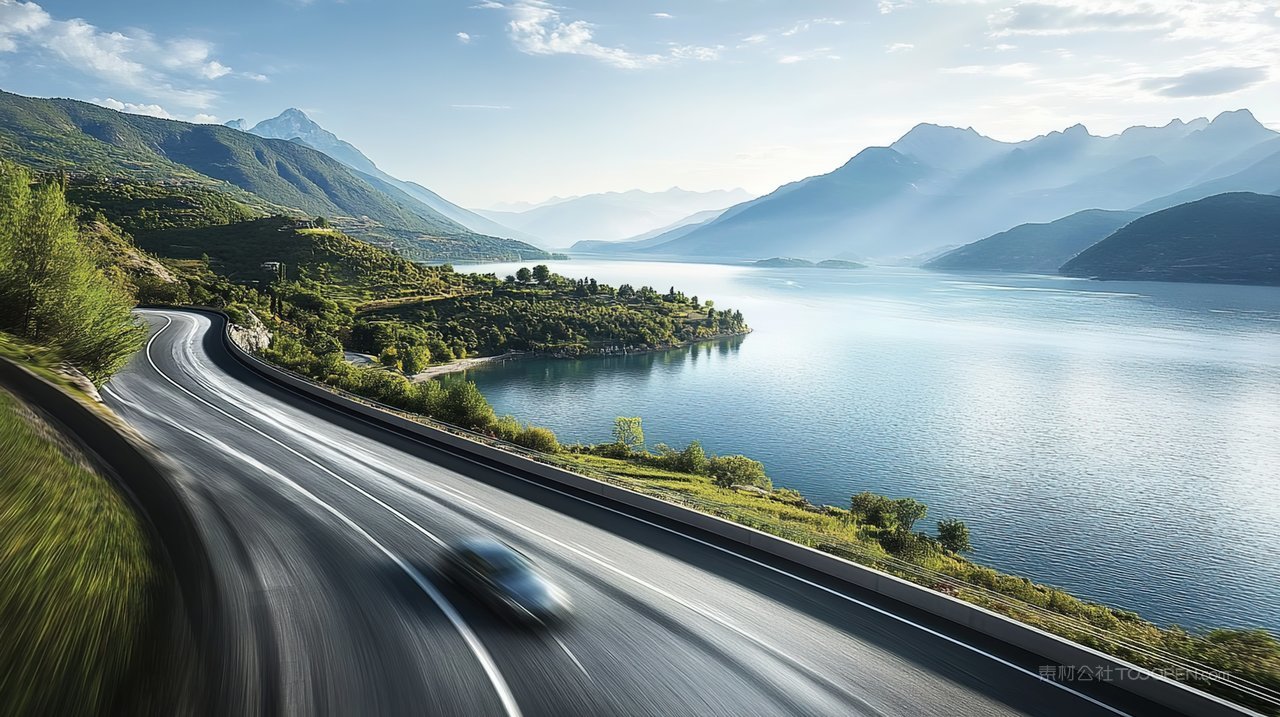 高山山峰宁静风景自然群山天空山脉唯美