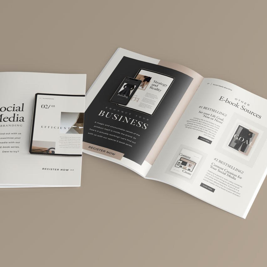 文艺商务高档杂志企业画册样机 (3)